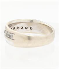 14K 8.6g Solid White Gold Mens Diamond Classic Tradition Wedding Band Size-10.5